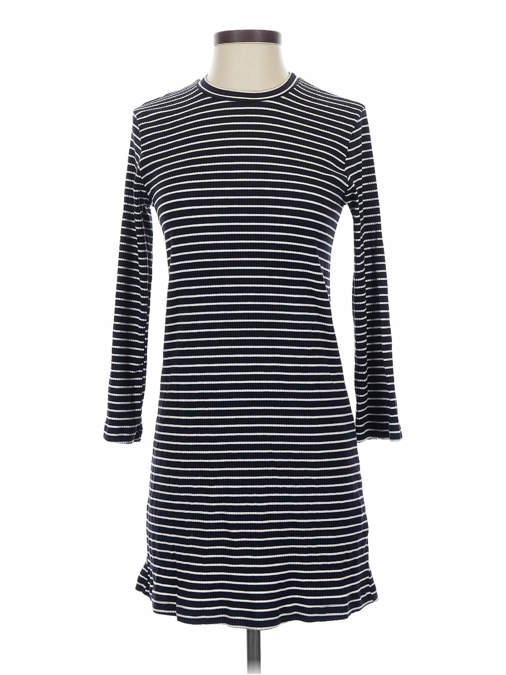Reformation Black and White Striped Long-Sleeve Knit Dress Size XS EUC